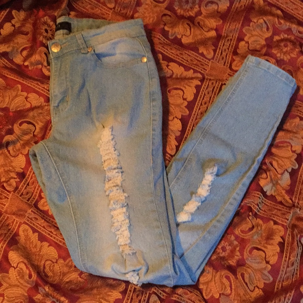 Distressed jeans